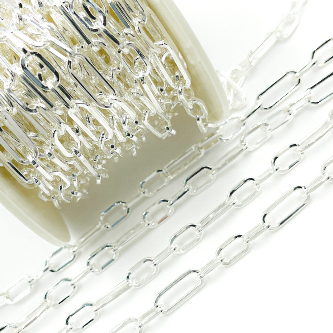 925 Sterling Silver Flat Paper Clip Chain.
