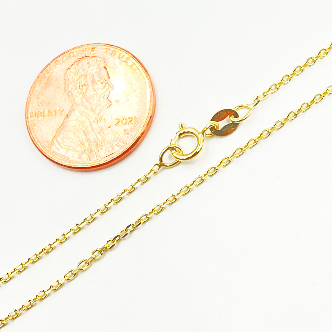 035R01T5. 14K Solid Gold Cable Chain