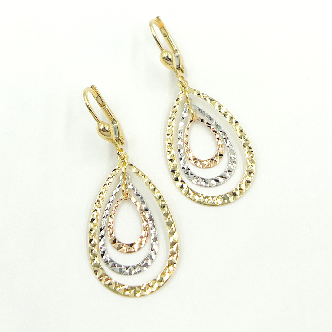 14K Solid Gold Dangle Earring