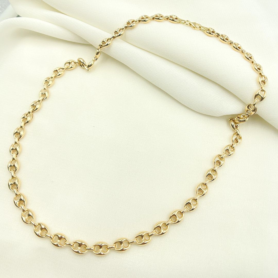 14K Solid Yellow Gold Gucci Style Link Chain