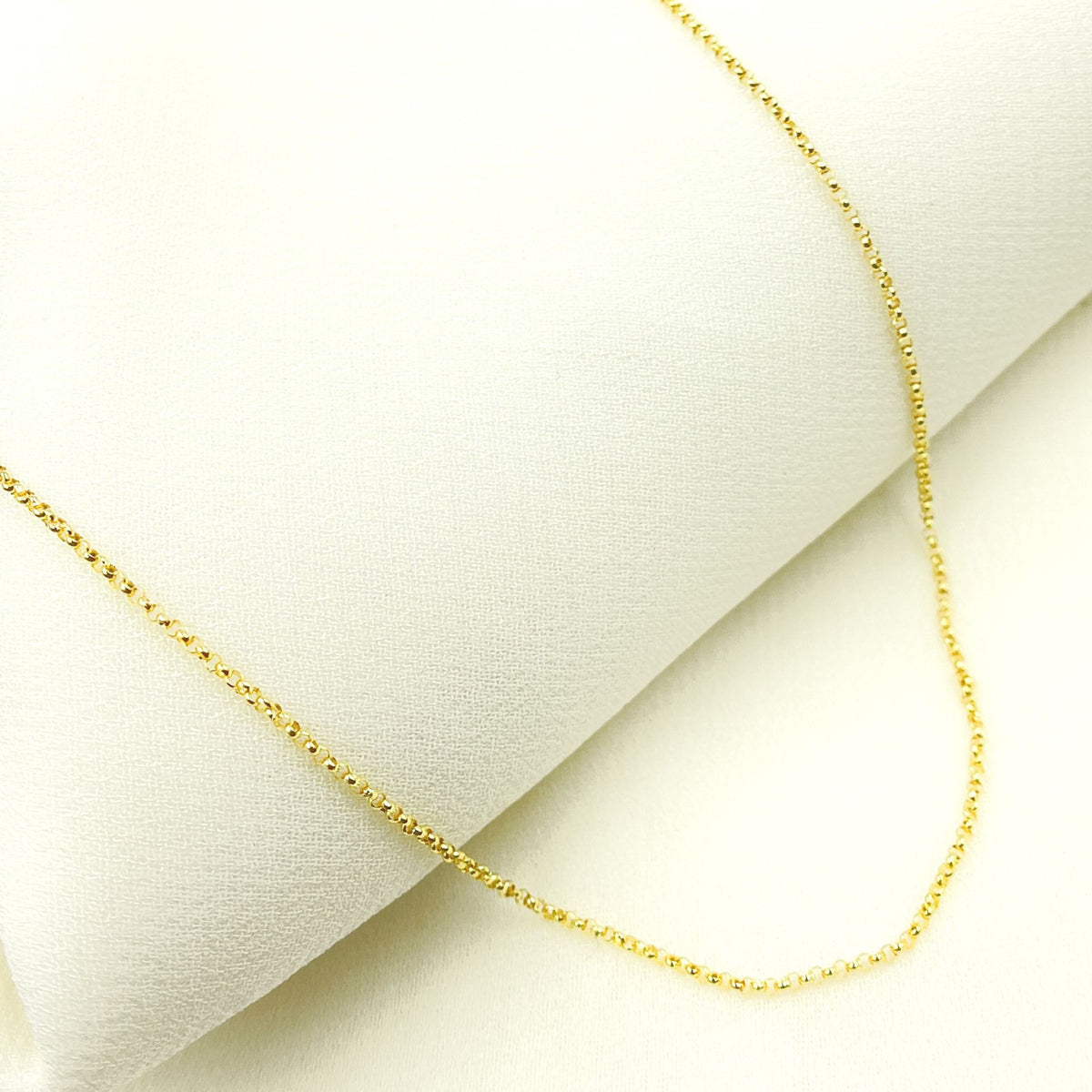 14K Solid Yellow Gold Rolo Chain