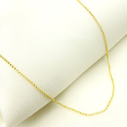 14K Solid Yellow Gold Rolo Chain