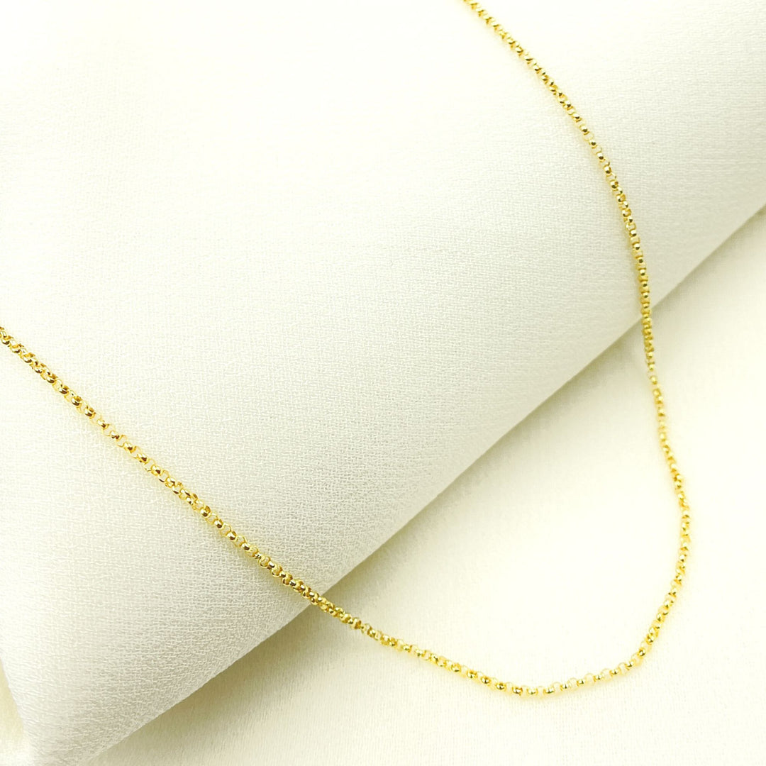 030BETLG. 14K Solid Yellow Gold Rolo Chain