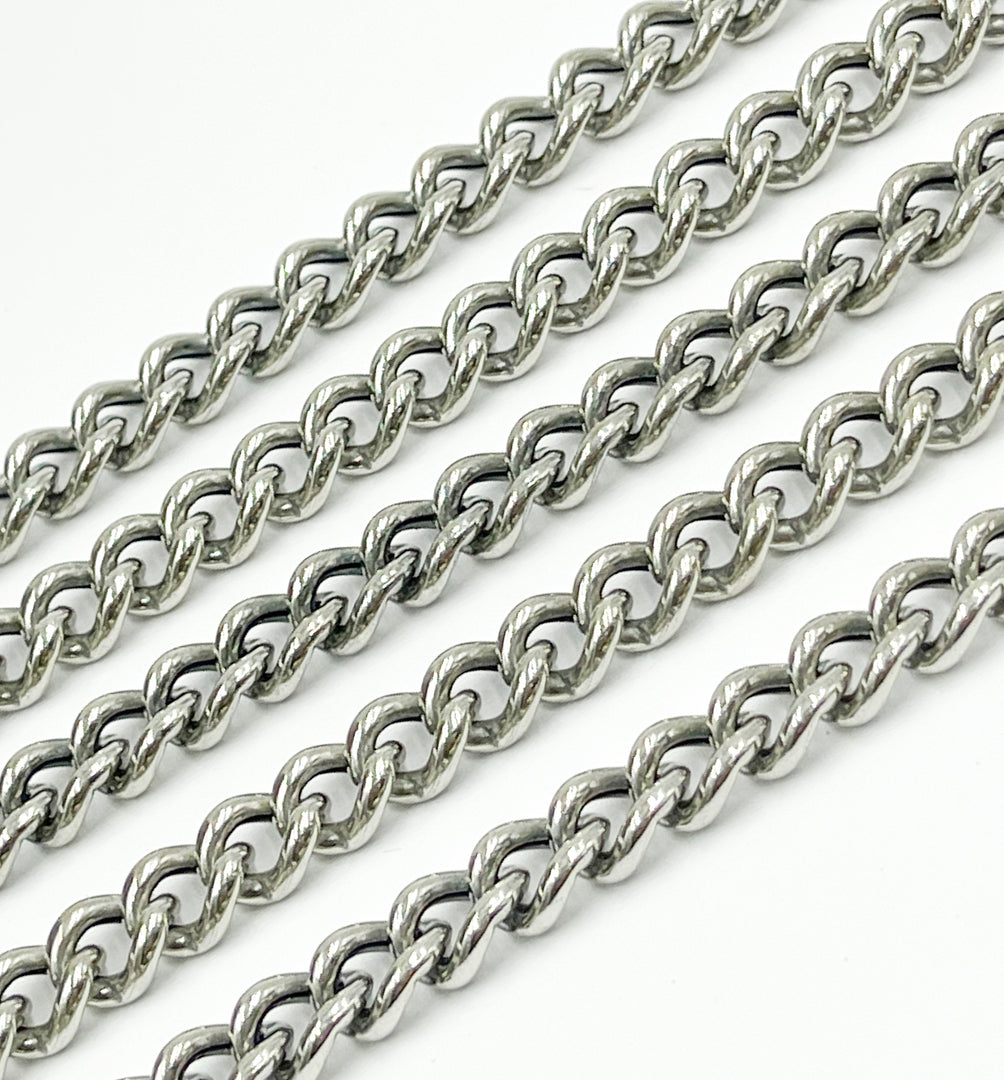 Oxidized 925 Sterling Silver Curb Chain. Y5OX