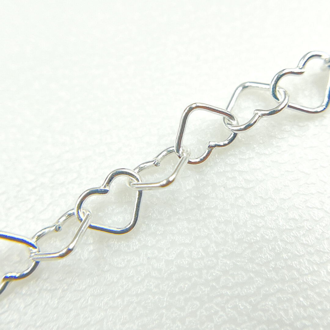 925 Sterling Silver Heart Link Chain. Y113SS