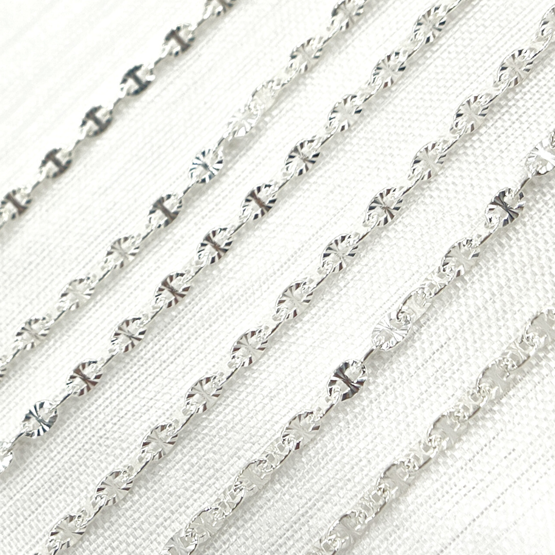 925 Sterling Silver Diamond Cut Marina Chain.
