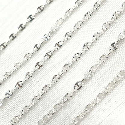 925 Sterling Silver Diamond Cut Marina Chain.
