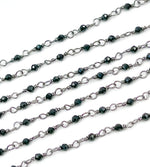 Load image into Gallery viewer, Black Spinel Oxidized Wire Wrap Chain.  BSP24
