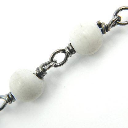 Howlite Gemstone Round Shape Chain.