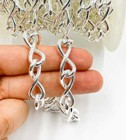 565MTSS. Sterling Silver Hollow Infinity Link Chain