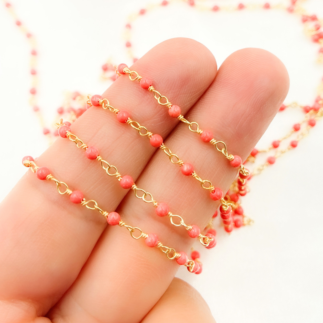 Coral Gold Plated Wire Chain.