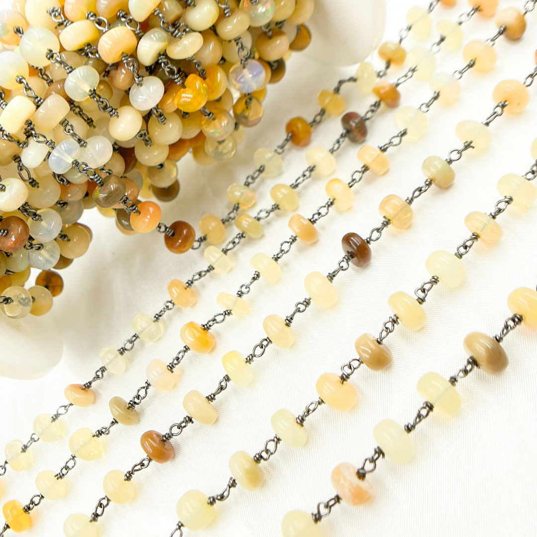 Ethiopian Opal Oxidized Wire Chain.