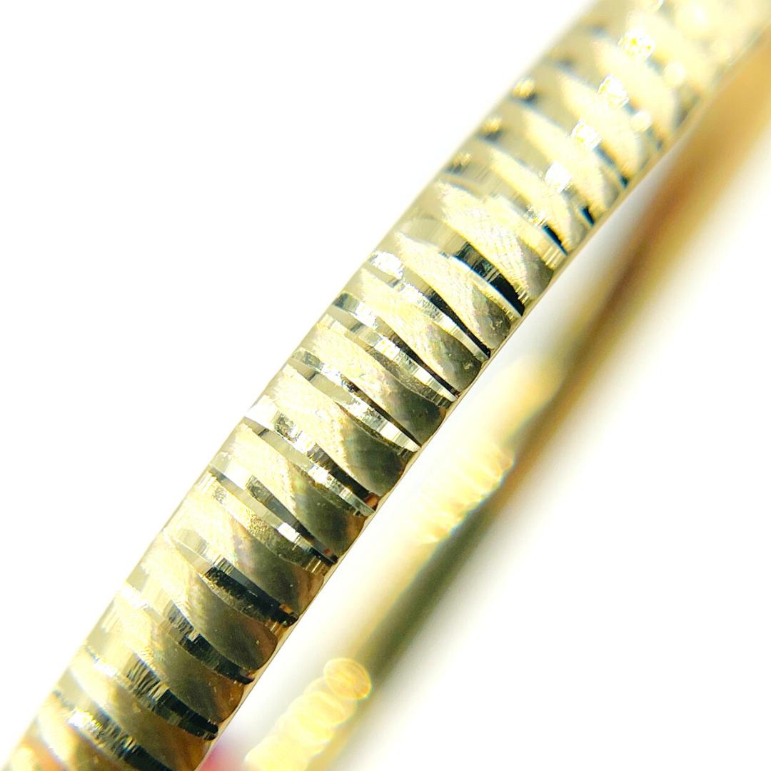 14K Solid Gold Matte Textured Bangle