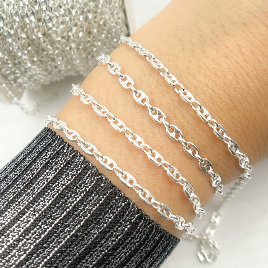 Sterling Silver Marina and Cable Link Chain