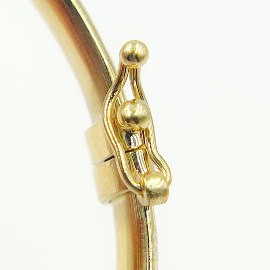 14K Solid Gold Matte Textured Bangle