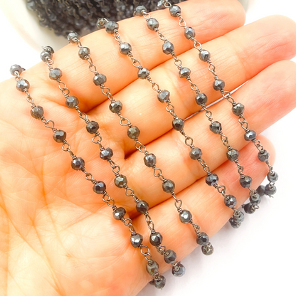 Coated Black Spinel Wire Wrap Chain