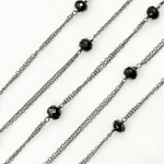 Load image into Gallery viewer, Black Spinel Double Oxidized Connected Wire Chain. BSP30
