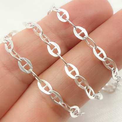 925 Sterling Silver Flat Marina Link Chain