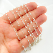 White Freshwater Pearl Sterling Silver Wire Chain