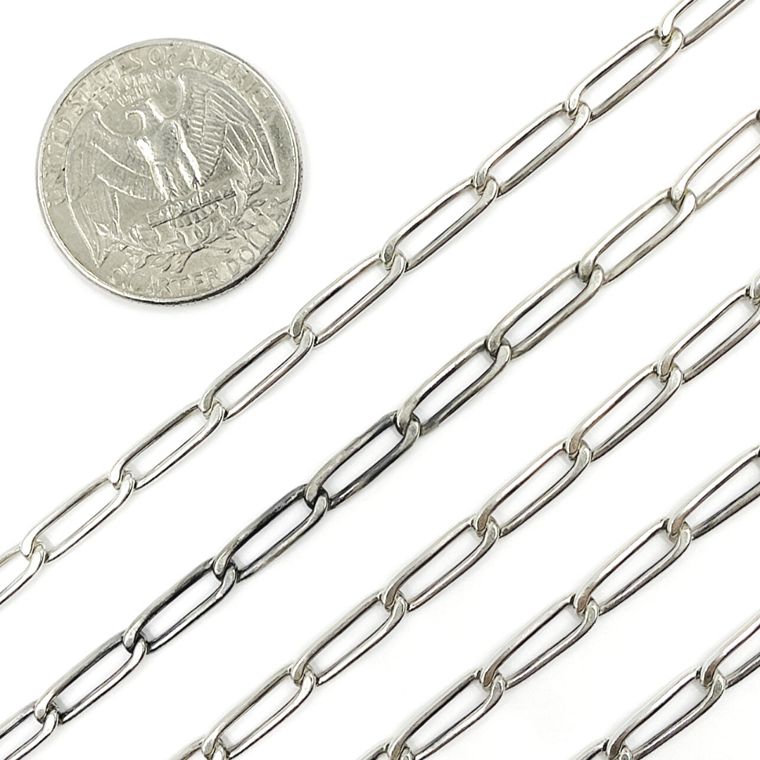  Oxidized 925 Sterling Silver Paperclip Chain
