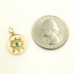 Load image into Gallery viewer, 14K Solid Gold Diamond Evil Eye Charm. GDP187
