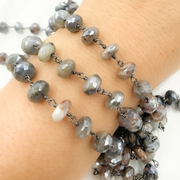 Coated Cats Eye Oxidized Wire Chain