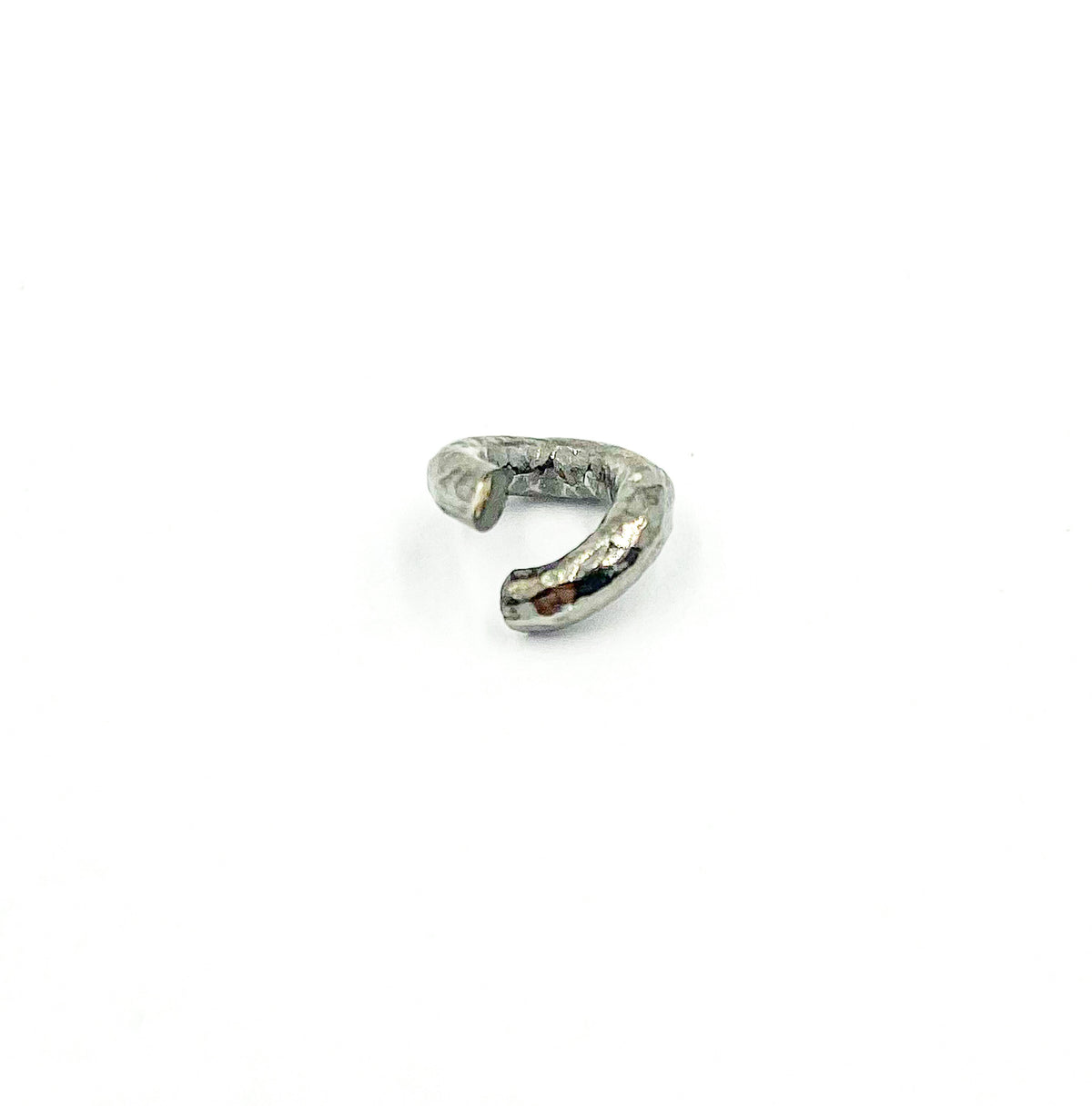 Sterling Silver Black Rhodium 8mm Hammered Open Jump Ring