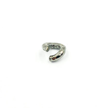 Sterling Silver Black Rhodium 8mm Hammered Open Jump Ring
