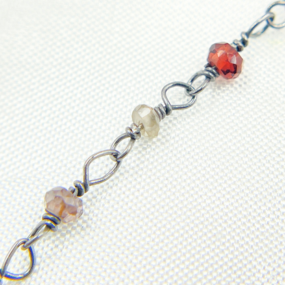 Multi Tunduru Sapphire Oxidized Wire Chain.