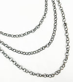 Load image into Gallery viewer, Black Rhodium 925 Sterling Silver Rolo Link Chain. V89BR
