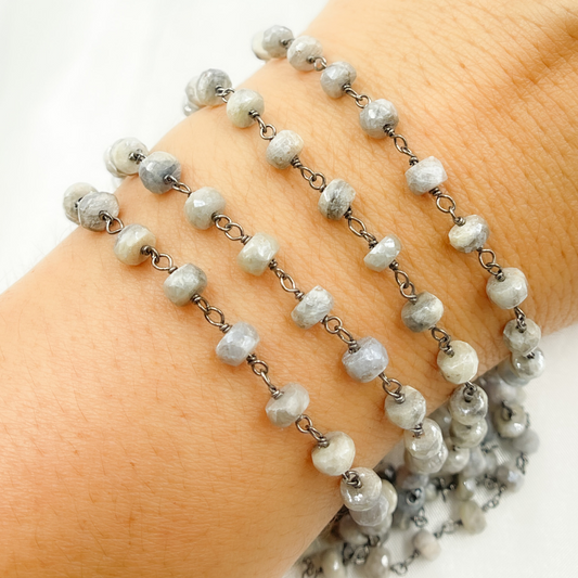 White Silverite Oxidized Wire Chain.