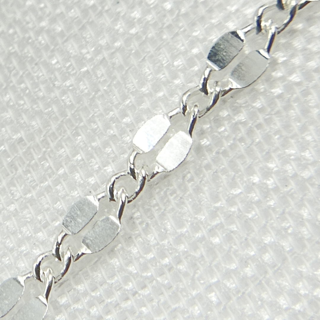 V185SS. Sterling Silver Flat Marina Link Chain