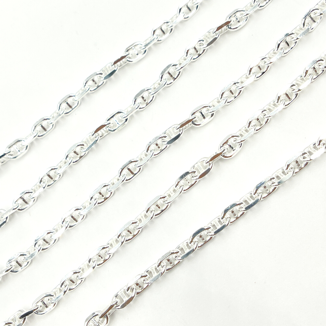 925 Sterling Silver Diamond Cut Marina Chain. Y10SS