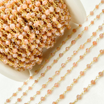 Load image into Gallery viewer, Coated Peach Moonstone Gold Plated Wire Chain. CMS60
