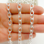 Load image into Gallery viewer, 925 Sterling Silver Twisted &amp; Flat Oval Link Chain. V83SS
