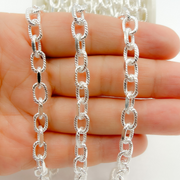 925 Sterling Silver Twisted & Flat Oval Link Chain. 