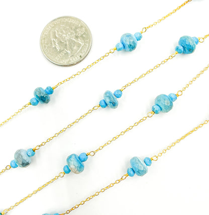 Turquoise Wire Wrap Chain. TRQ13