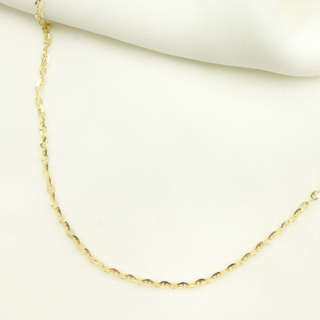 0401484RP. 14K Solid Gold Flat Marina Chain