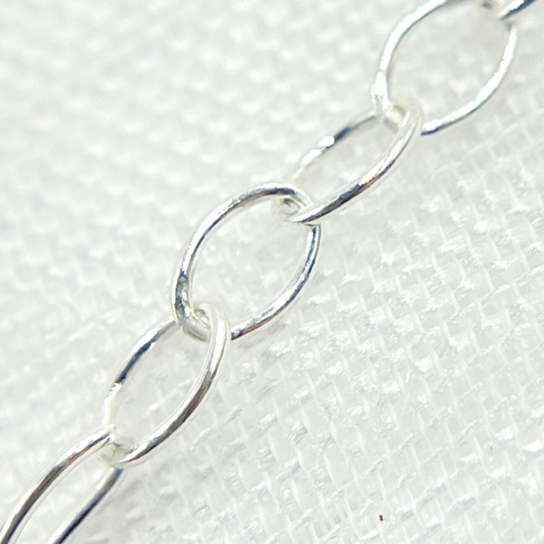925 Sterling Silver Smooth Oval Link Chain. 