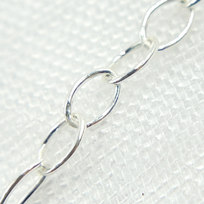 925 Sterling Silver Smooth Oval Link Chain. 