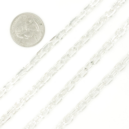 925 Sterling Silver Flat Oval Link Chain