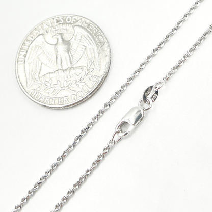 14K Solid White Gold Rope Chain