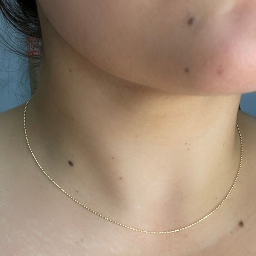 14K Solid Gold Ball Chain. 