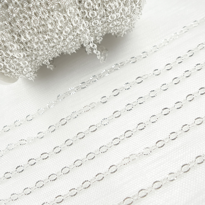 V187SS. Sterling Silver Hammered Oval Link Chain