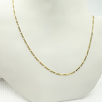 Load image into Gallery viewer, 040GA3BGT2A8L001. 14K Solid Gold Flat Figaro Chain
