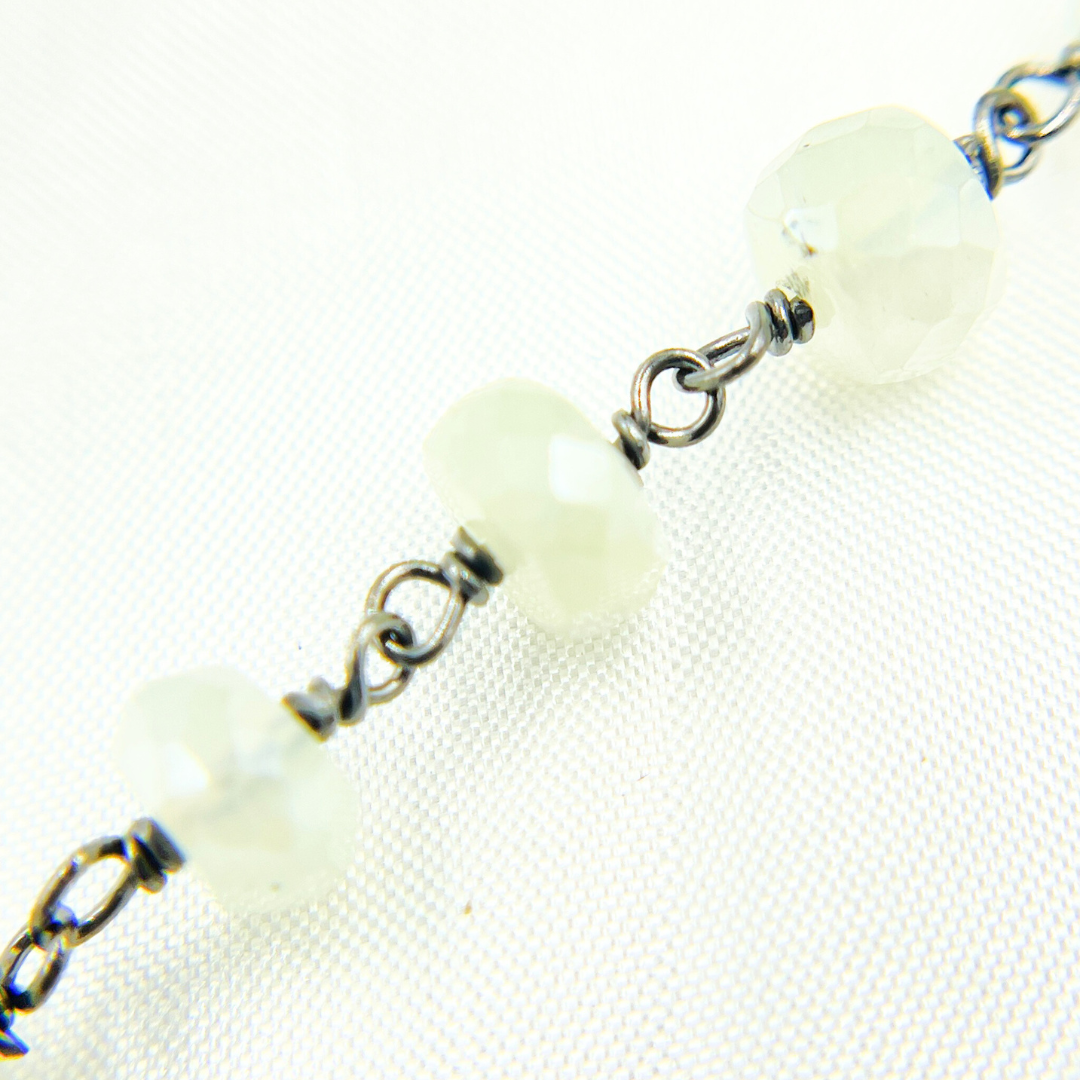 Coated Prehnite Oxidized Wire Chain. CPR6