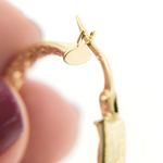 Load image into Gallery viewer, 14K Solid Gold Diamond Cut Hoop Earrings with Texture.