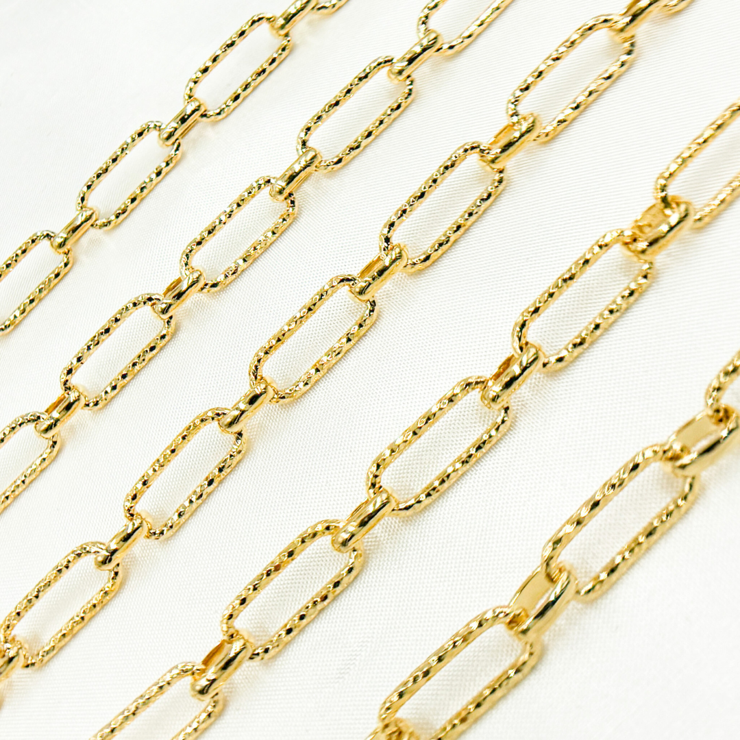 Gold Plated 925 Sterling Silver Paperclip Chain. V166GP