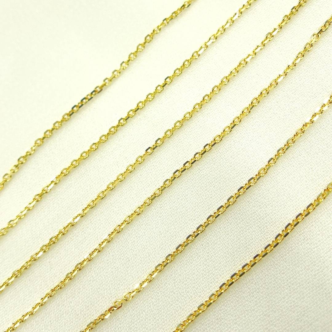 040R01T5FTbyFt. 14k Solid Gold Diamond Cut Cable Link Unfinished Chain