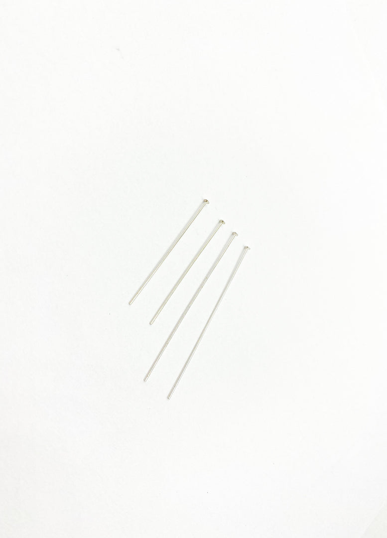 925 Sterling Silver Flat Headpin 22 Gauge 1.5, 2 & 3 inch. HPSS22